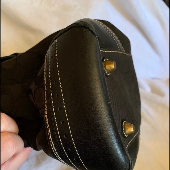 Black Signature “C” Fabric & Leather Coach Satchel - Picture 12 of 16